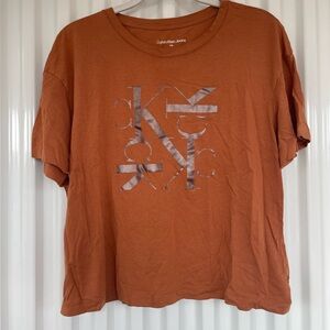 Calvin Klein Jeans Orange Rust Logo Tee